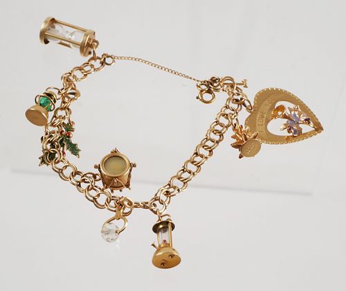 Vintage 14K Gold Charm Bracelet