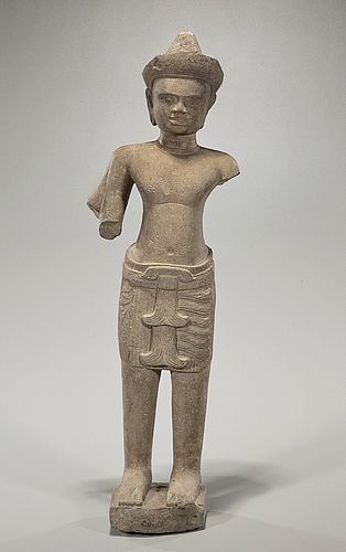 Khmer Carved Stone Figure