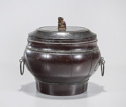 Chinese Lacquered Covered Pot