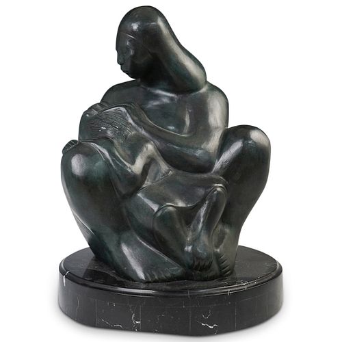 F. Zuniga (Mexican,1912-1998) "Mother and Child" Bronze