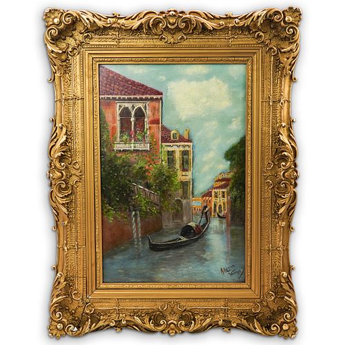 A. Reyna (1859-1937) Venetian Oil Painting