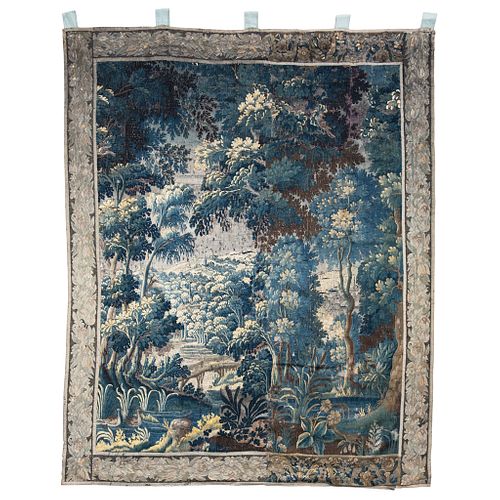 VERDURE TAPESTRY FRANCE, LATE 18TH CENTURY 107.4 x 85.4" (273 x 217 cm) Made by hand with wool and cotton fibers.