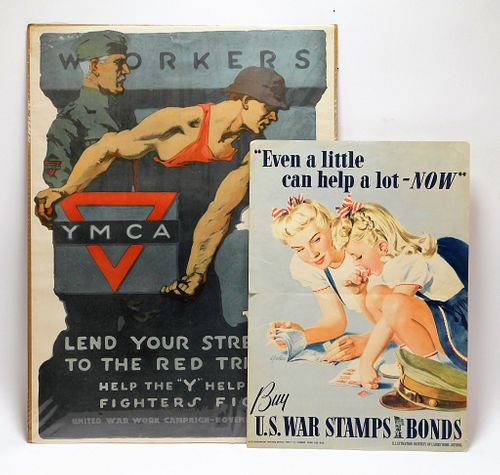 2PC WWI & WWII War Bonds Posters