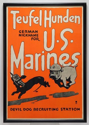 WWI Devil Dog Recruiting Station Poster