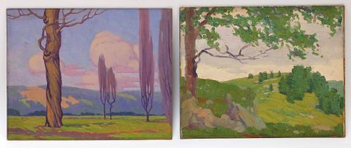 2PC Gene Miles Impressionist Landscape Paintings