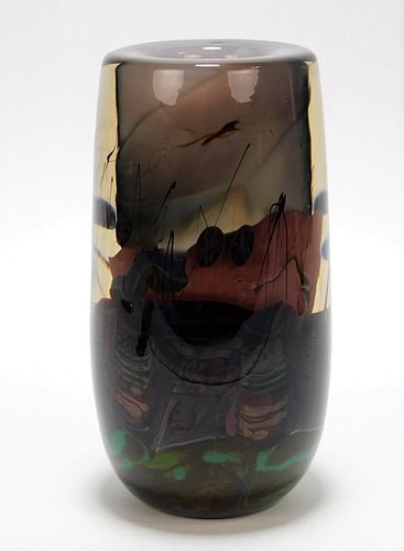 Michael Pavlik Abstract Art Glass Vase