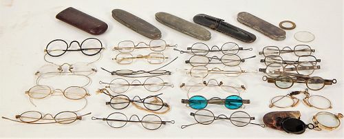 Group of Antique Glasses Frames