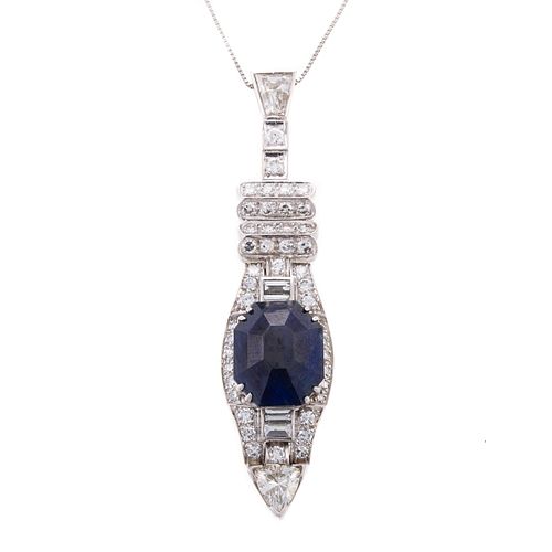 A GIA 4.19 ct Burmese Sapphire & Diamond Pendant