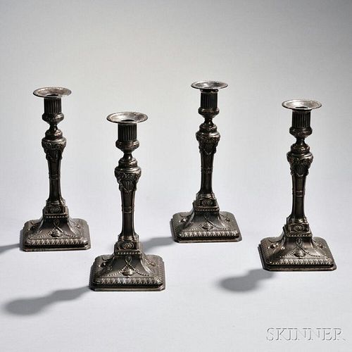 Four Victorian Sterling Silver Candlesticks