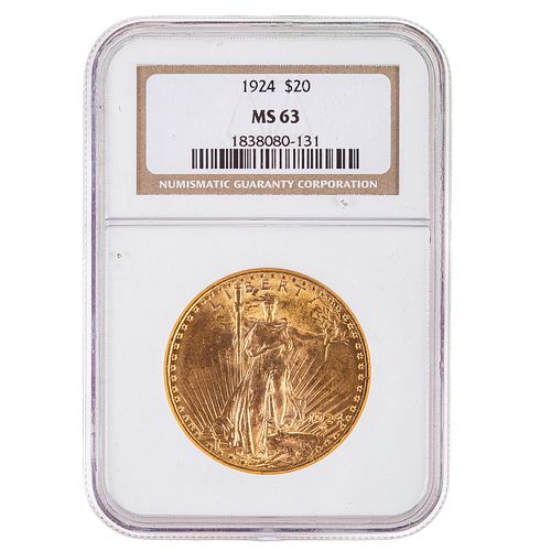 1924 St. Gaudens $20 Double Eagle NGC MS-63