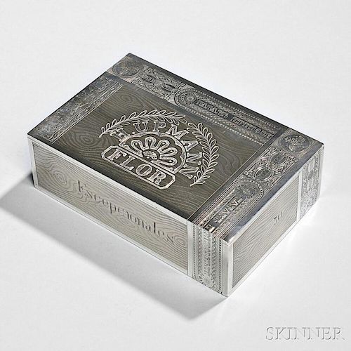 Russian .875 Silver Trompe L'Oeil Cigar Box