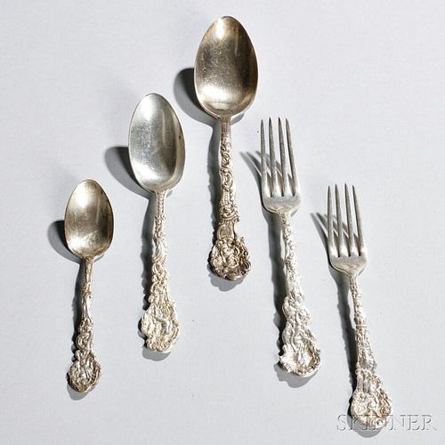 Forty-one Pieces of Gorham Versailles   Pattern Sterling Silver Flatware