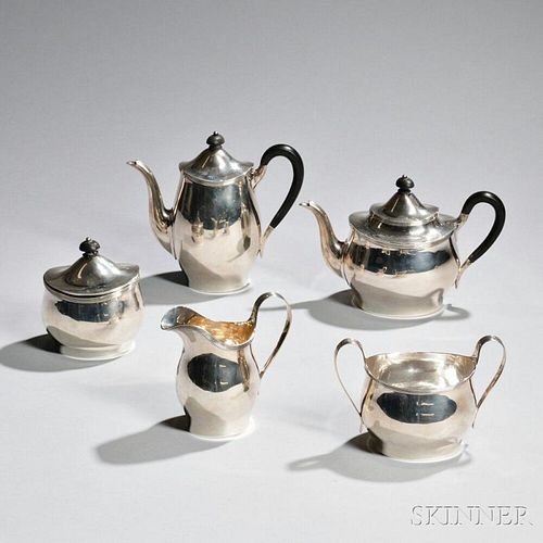 Five-piece Tuttle Sterling Silver Tea and Coffee Service