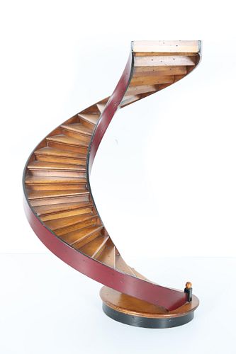 Cherry Wood Architectural Model of a Staircase