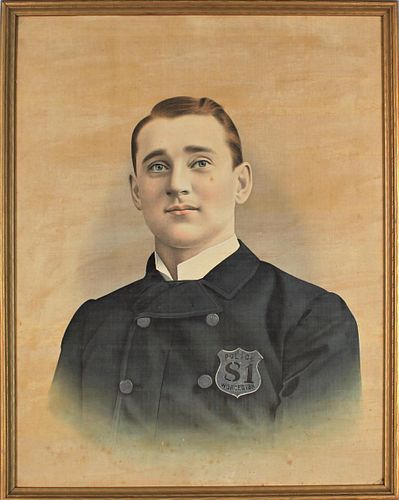 Watercolor Portrait of 1890's Worchester Policeman