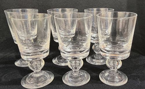 Set of (6) Steuben Crystal Water Goblets