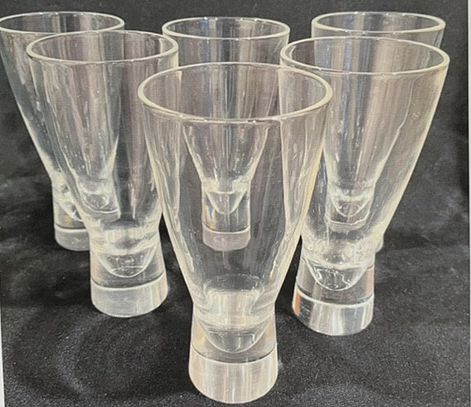 (6) Steuben Modernist Water Glasses, 1950's