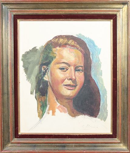 Signed Portrait of a Young Woman