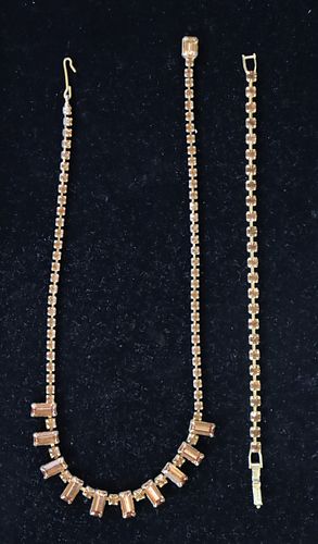 Vintage Rhinestone Necklace & Bracelet