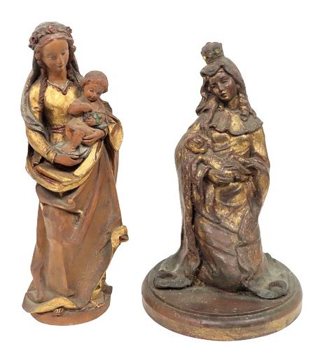 Vtg Wooden Carved Religious Figures