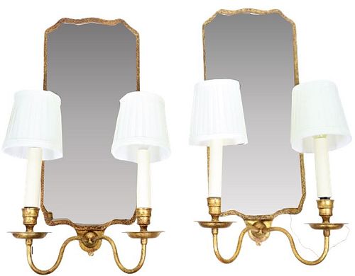 Pair of Two-Branch Mirror Sconces