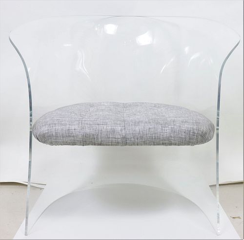 Clear Molded Lucite Lounge Chair