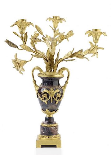 A superb 19th century ormolu-mounted Blue John table candelabrum In the manner of Matthew BoultonOld
