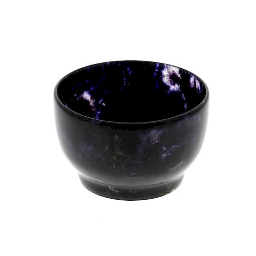 A Blue John bowlTreak Cliff Blue Vein Of hemispherical form with scattered lilac patches to the dark