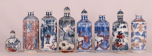 Group of Eight Chinese Porcelain Medicine Bottles
