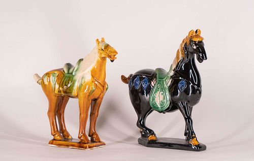 Two Chinese Pottery Tang Style Horses