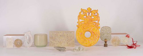 Group of Assorted Chinese Carved Jade Ornaments
