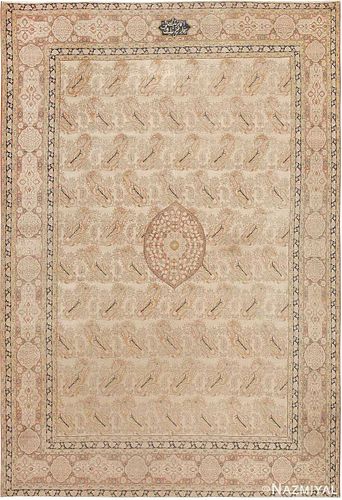 ANTIQUE PERSIAN TABRIZ RUG. 12 ft 8 in x 9 ft (3.86 m x 2.74 m )
