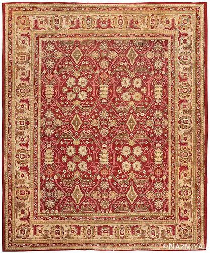 ANTIQUE INDIAN AMRITSAR RUG. 11 ft 9 in x 9 ft 9 in (3.58 m x 2.97 m)