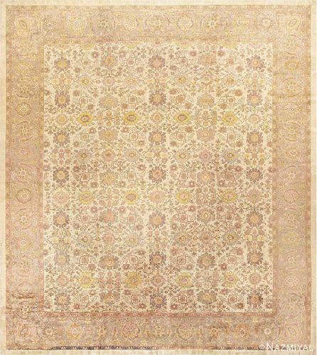 ANTIQUE SQUARE PERSIAN SULTANABAD RUG 13 ft 6 in x 12 ft (4.11 m x 3.66 m)