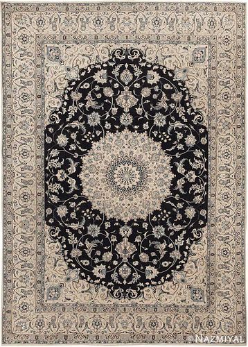 VINTAGE PERSIAN SILK AND WOOL NAIN RUG. 11 ft 4 in x 8 ft 1 in (3.45 m x 2.46 m)