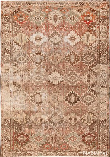 ANTIQUE PERSIAN SHABBY CHIC MALAYER RUG. 9 ft 8 in x 6 ft 1 in (2.95 m x 1.85 m)