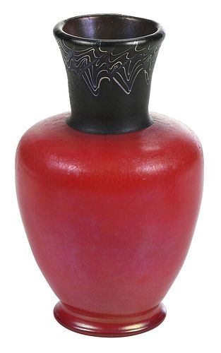 Red Tiffany Favrile Art Glass Vase