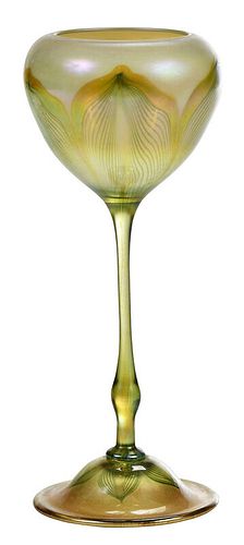 Quezal Floriform Art Glass Vase