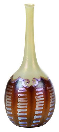 Quezal Iridescent Art Glass Vase