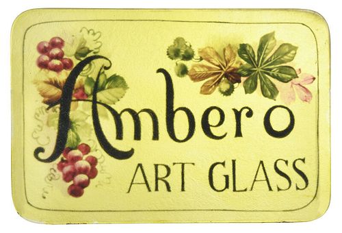 "Ambero Art Glass" Advertising Plaque