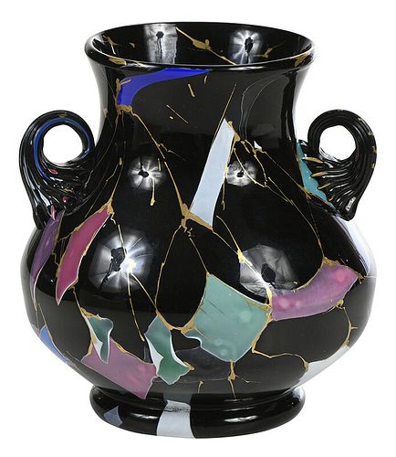 Mt. Washington Sicilian Lava Art Glass Vase