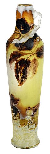 Muller Freres Luneville Cameo Art Glass Vase