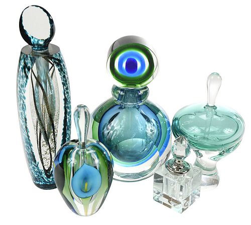 Five Art Glass Studio Perfume Bottles