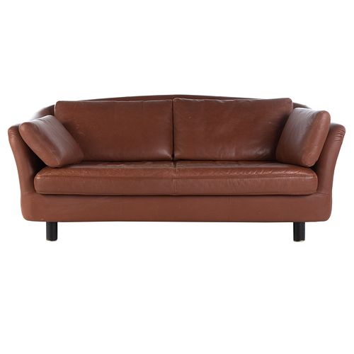DUX Brown Leather Contemporary Sofa
