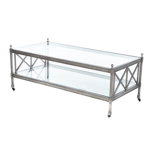 Two-Tier Contemporary Glass Top Coffee Table