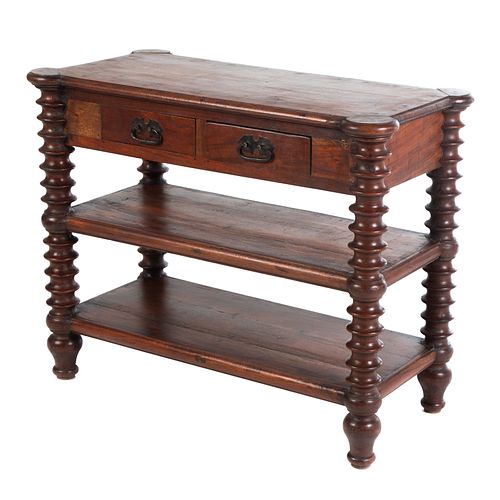 Arts & Crafts Style Walnut Side Table