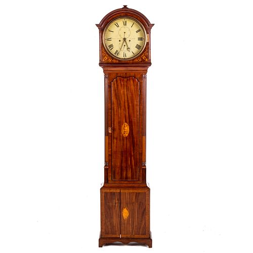 Scottish Mahogany Inlaid Tall Case Clock