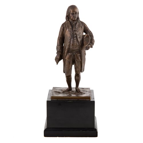 Patinated Spelter Figure of Benjamin Franklin
