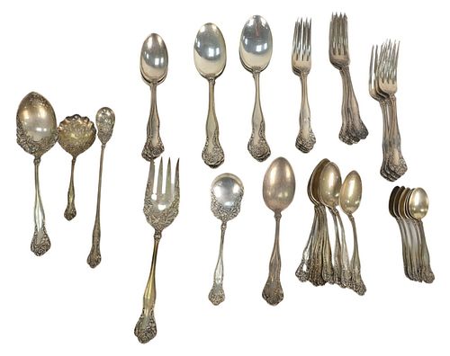 Forty One Piece Sterling Silver Partial Flatware Set, 53 t.oz. Provenance: From a Newport, Rhode Island historic home, in the same family since 1761.