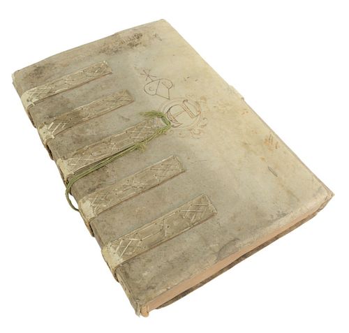 Manuscript, Journal, French Octavo, bound in vellum, 17th Century, overall 17" x 12".
Provenance: Allegedly from Cyrus H. McCormick Estate, records fo
